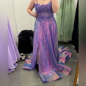Prom Dress, Lavender Sequin